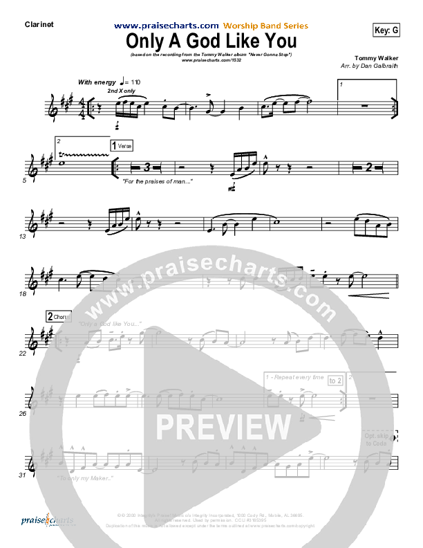 Only A God Like You Wind Pack (Tommy Walker)