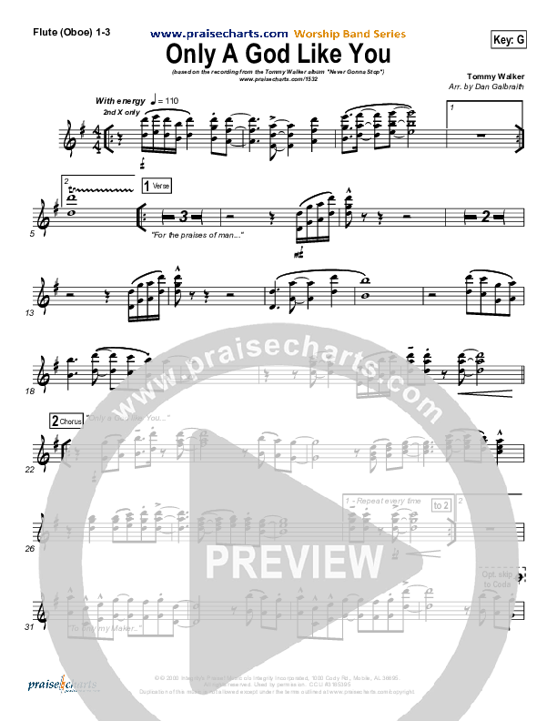 Only A God Like You Wind Pack (Tommy Walker)