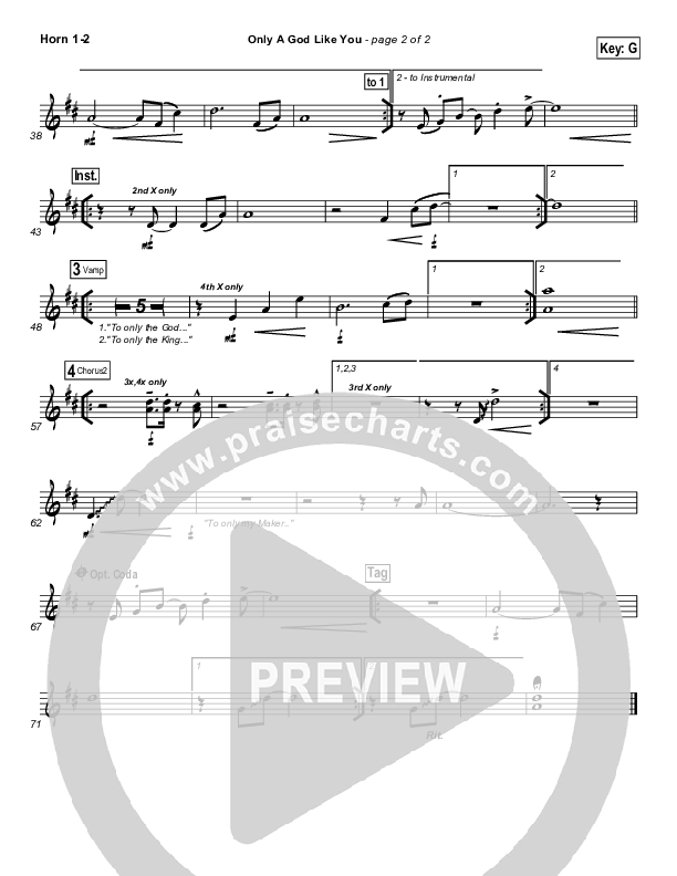 Only A God Like You French Horn 1/2 (Tommy Walker)