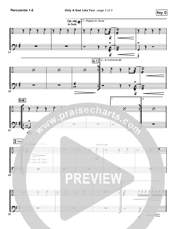 Only A God Like You Percussion (Tommy Walker)