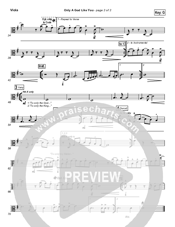 Only A God Like You Viola (Tommy Walker)