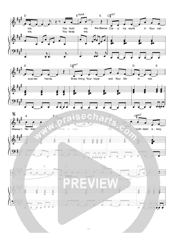 No More Than A Heartbeat Away Lead & Piano (Hillsong Worship)