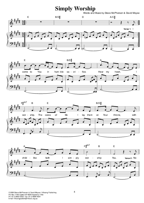 Simply Worship Piano/Vocal (Hillsong Worship)
