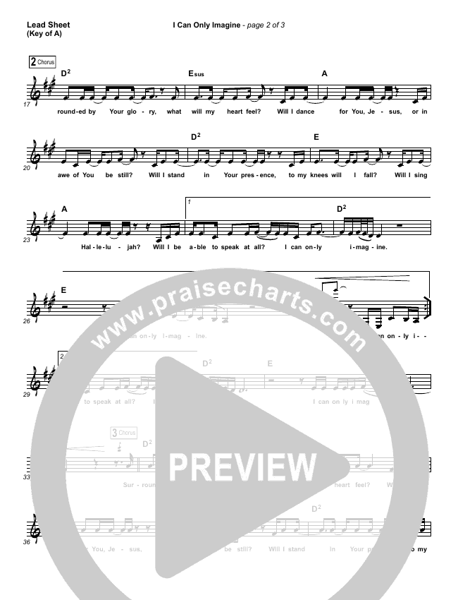 I Can Only Imagine Sheet Music PDF (MercyMe) - PraiseCharts