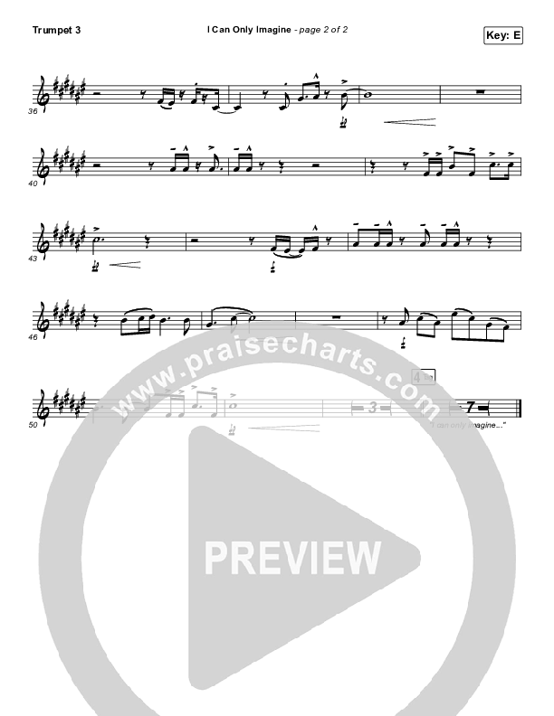 I Can Only Imagine Trumpet 3 (MercyMe)