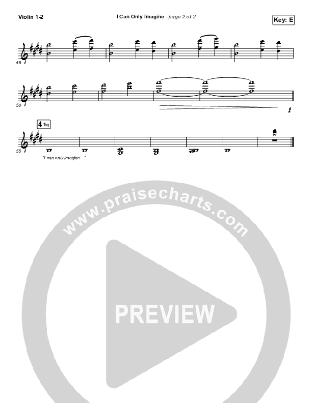 I Can Only Imagine Violin 1/2 (MercyMe)