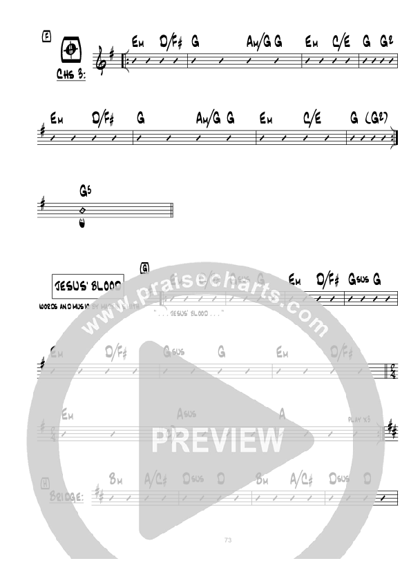 More Than Life (with Jesus' Blood) Chord Chart (Hillsong UNITED)