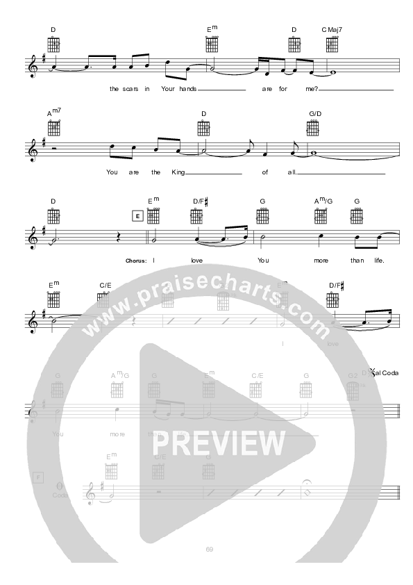 More Than Life (with Jesus' Blood) Lead Sheet (Hillsong UNITED)