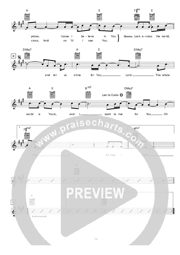 Shine For You Lead Sheet (Hillsong UNITED)