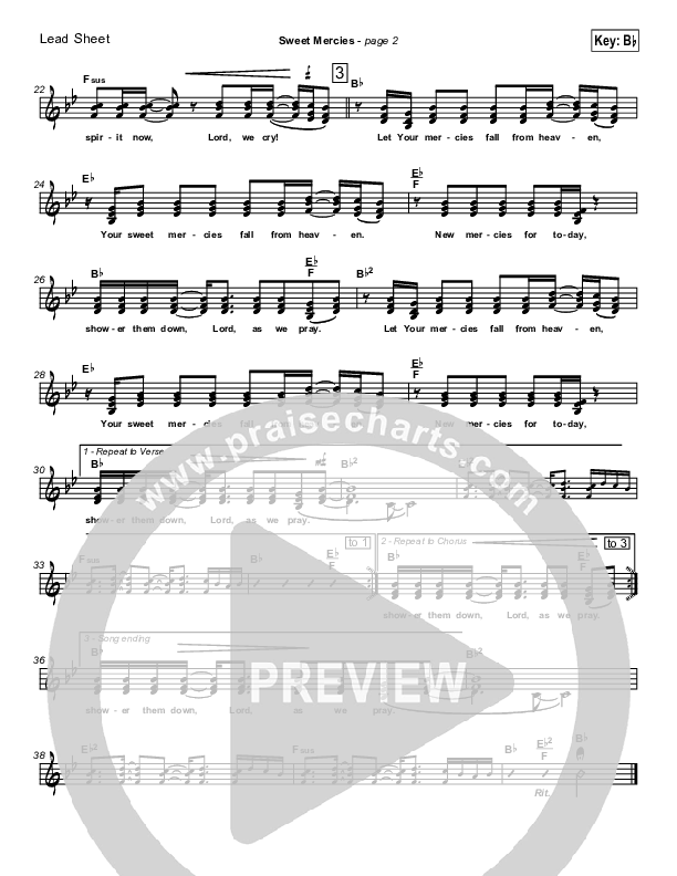 Sweet Mercies Lead Sheet (David Ruis / Passion)