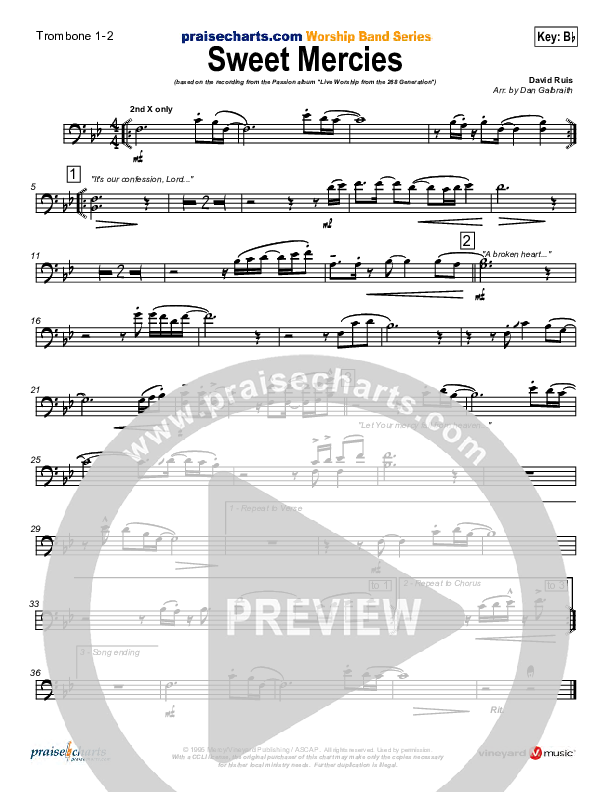 Sweet Mercies Trombone 1/2 (David Ruis / Passion)