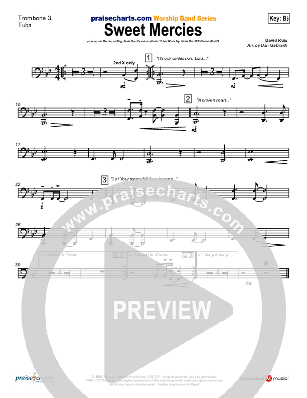 Sweet Mercies Trombone 3/Tuba (David Ruis / Passion)