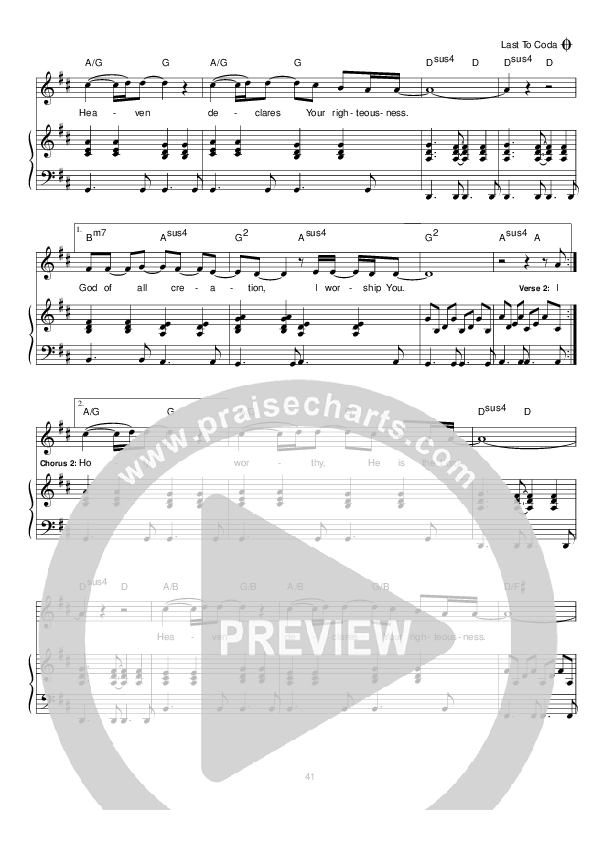 God Of All Creation Lead & Piano (Hillsong Worship)