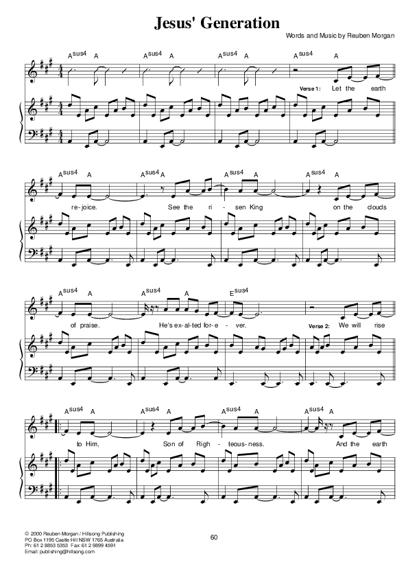 Jesus' Generation Lead & Piano (Hillsong UNITED)