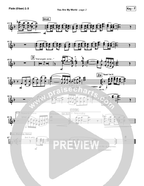 You Are My World Flute/Oboe 1/2/3 (Hillsong Worship)