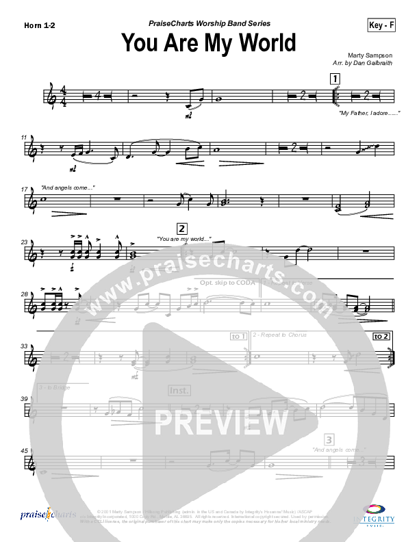 You Are My World French Horn 1/2 (Hillsong Worship)
