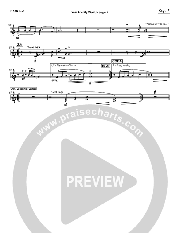 You Are My World French Horn 1/2 (Hillsong Worship)