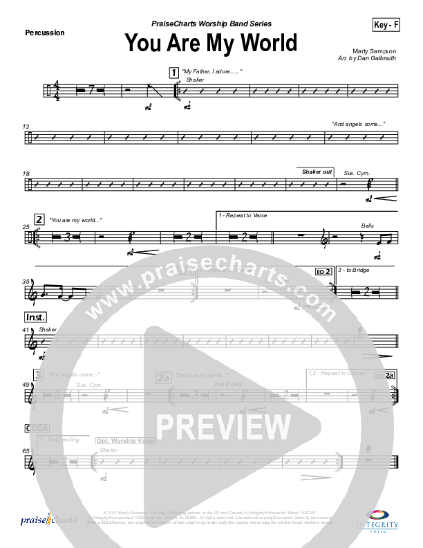 You Are My World Percussion (Hillsong Worship)