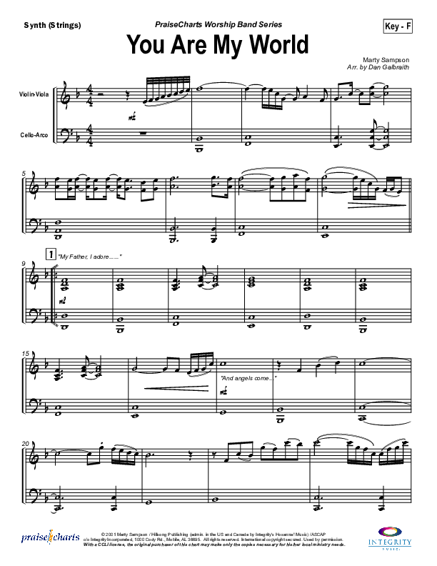 You Are My World Synth Strings (Hillsong Worship)