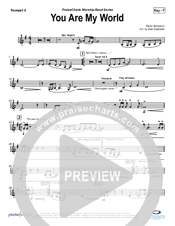 You Are My World Trumpet 3 (Hillsong Worship)