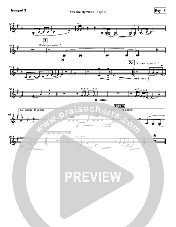 You Are My World Trumpet 3 (Hillsong Worship)