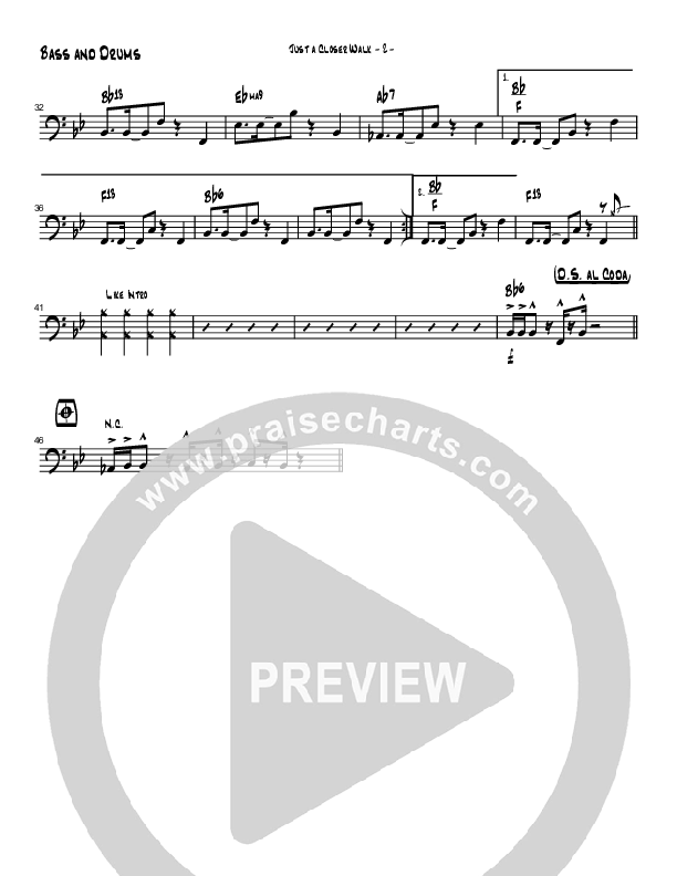 Just A Closer Walk (Instrumental) Bass Guitar (Brad Henderson)