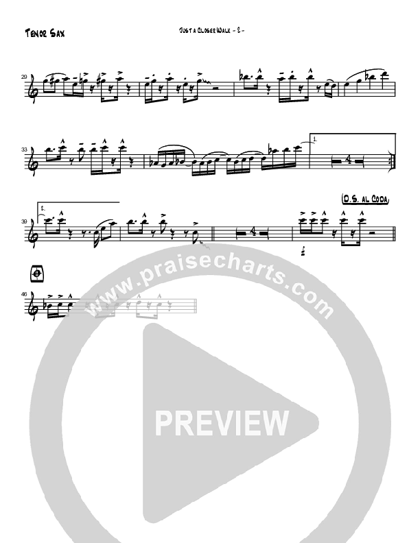 Just A Closer Walk (Instrumental) Tenor Sax 2 (Brad Henderson)