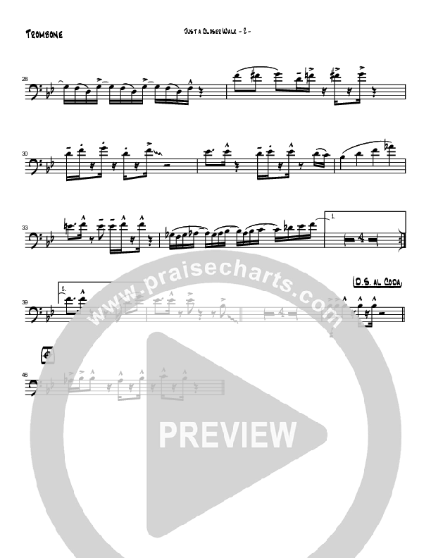 Just A Closer Walk (Instrumental) Trombone (Brad Henderson)