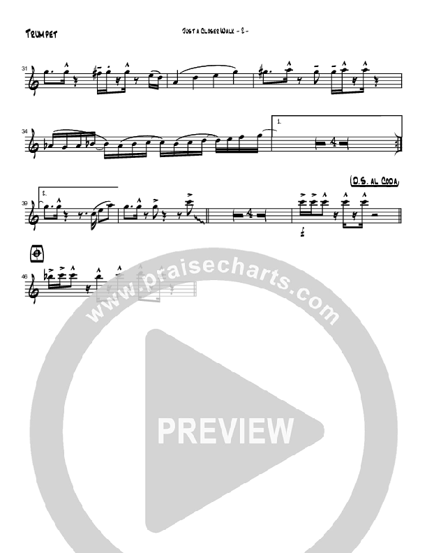 Just A Closer Walk (Instrumental) Trumpet (Brad Henderson)