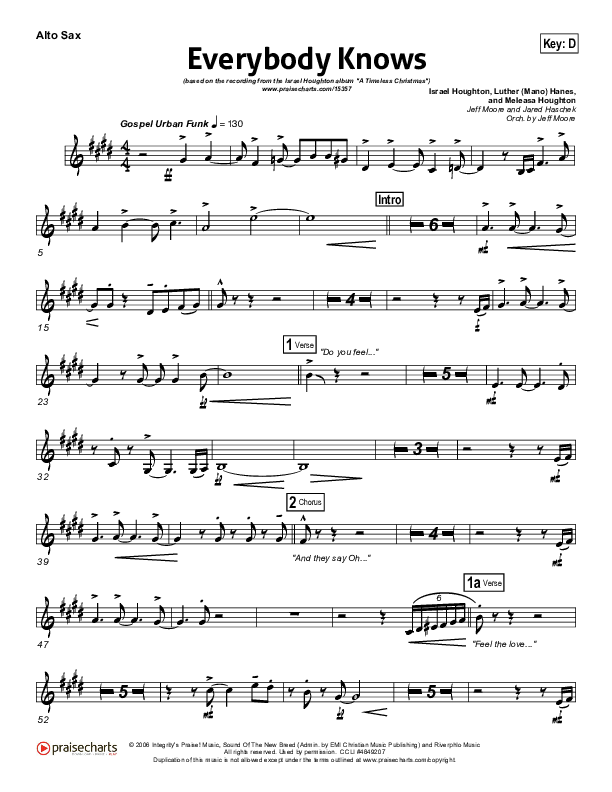 Everybody Knows Alto Sax (Israel Houghton)