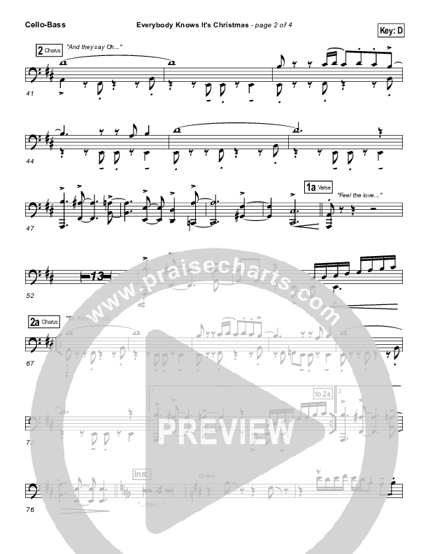 Everybody Knows Cello/Bass (Israel Houghton)