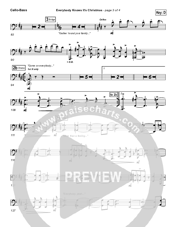 Everybody Knows Cello/Bass (Israel Houghton)