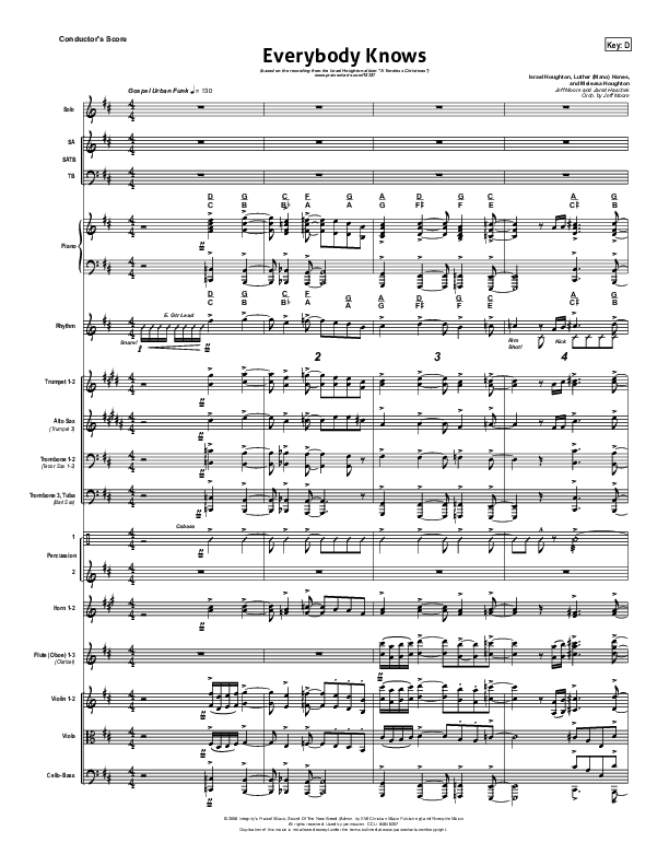 Everybody Knows Conductor's Score (Israel Houghton)
