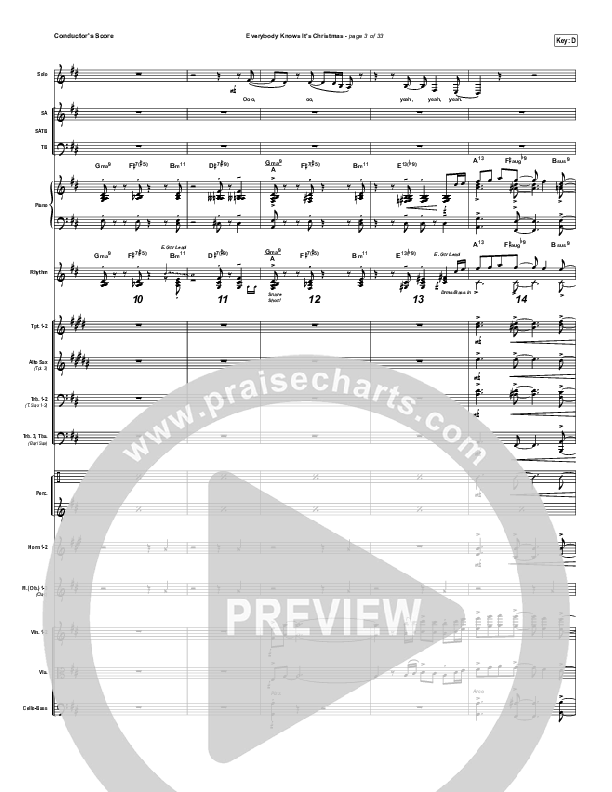 Everybody Knows Conductor's Score (Israel Houghton)