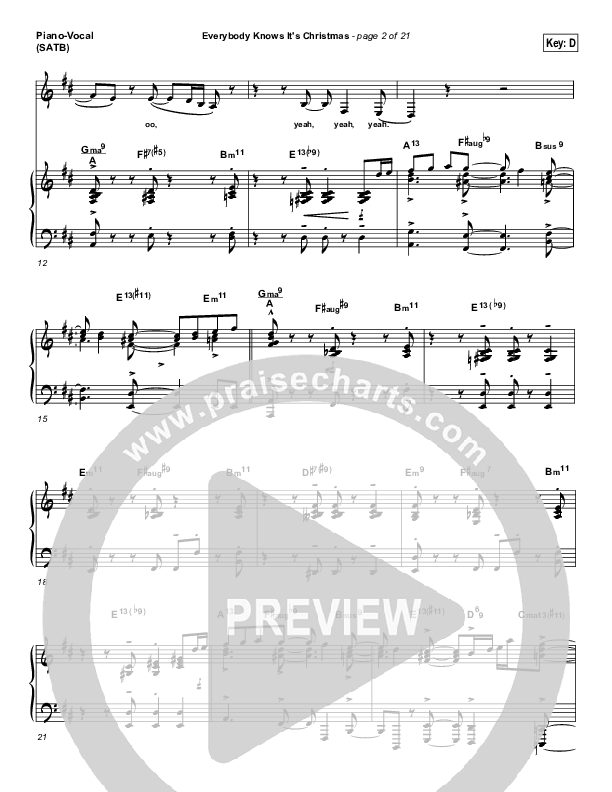 Everybody Knows Piano/Vocal (SATB) (Israel Houghton)