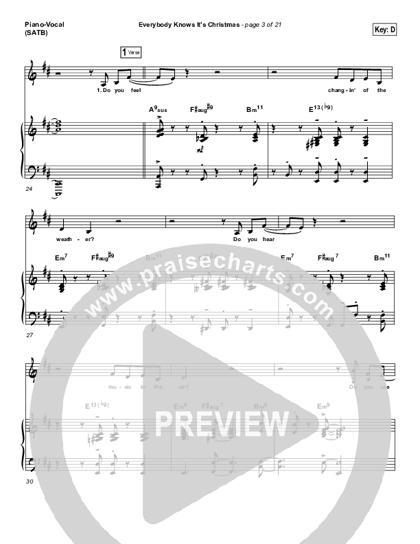 Everybody Knows Piano/Vocal (SATB) (Israel Houghton)