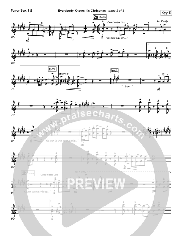 Everybody Knows Tenor Sax 1/2 (Israel Houghton)