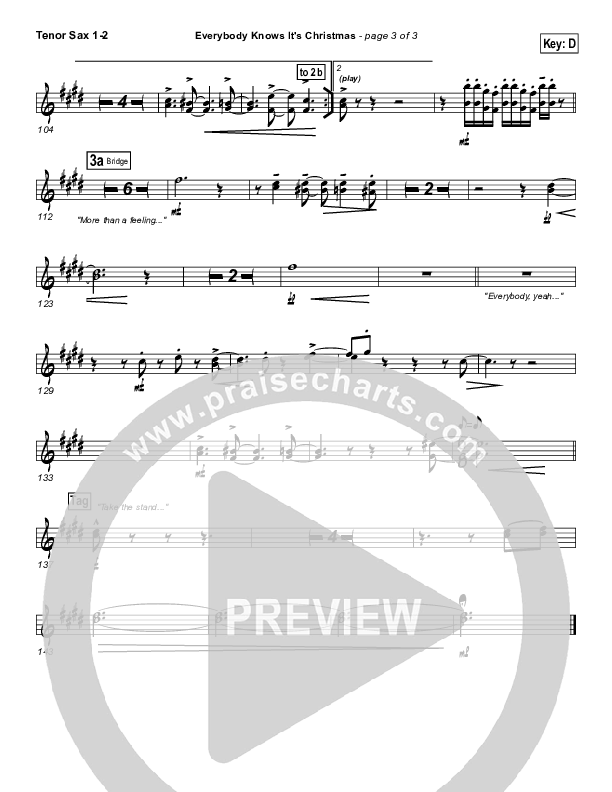 Everybody Knows Tenor Sax 1/2 (Israel Houghton)