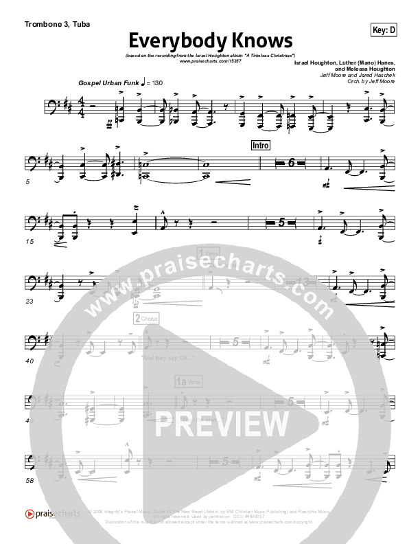 Everybody Knows Trombone 3/Tuba (Israel Houghton)