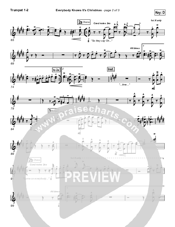 Everybody Knows Trumpet 1,2 (Israel Houghton)