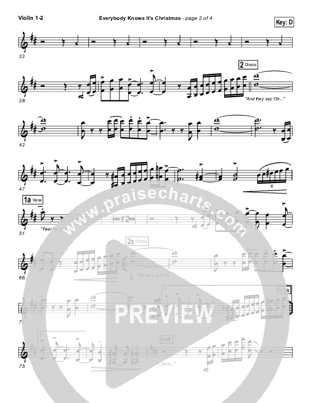 Everybody Knows Violin 1/2 (Israel Houghton)