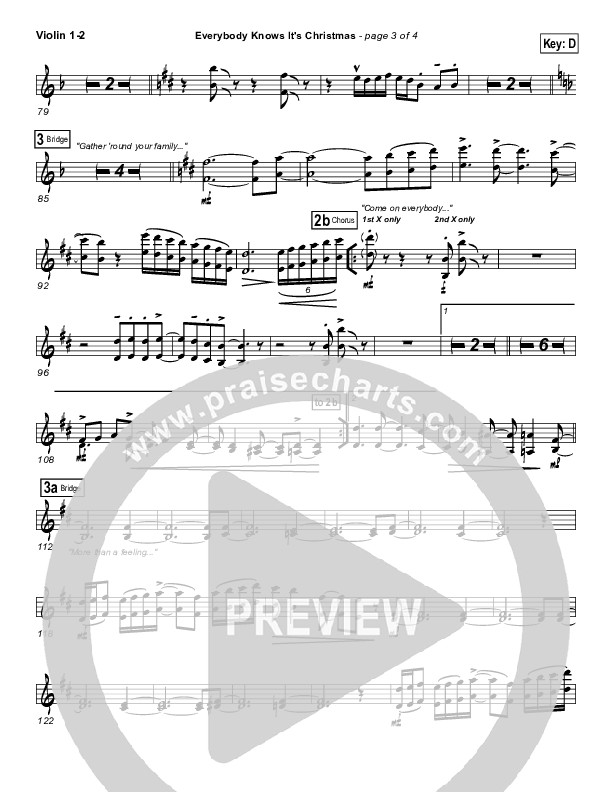 Everybody Knows Violin 1/2 (Israel Houghton)