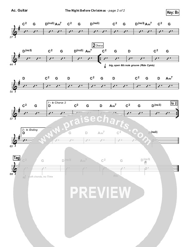 The Night Before Christmas Acoustic Guitar (Brandon Heath)