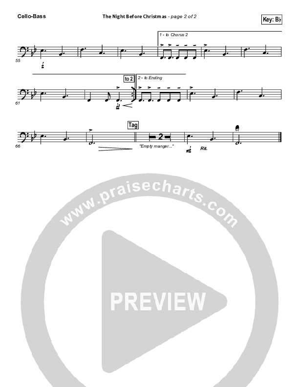 The Night Before Christmas Cello/Bass (Brandon Heath)