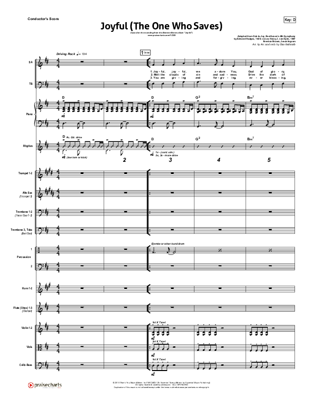 Joyful (The One Who Saves) Conductor's Score (Brenton Brown)