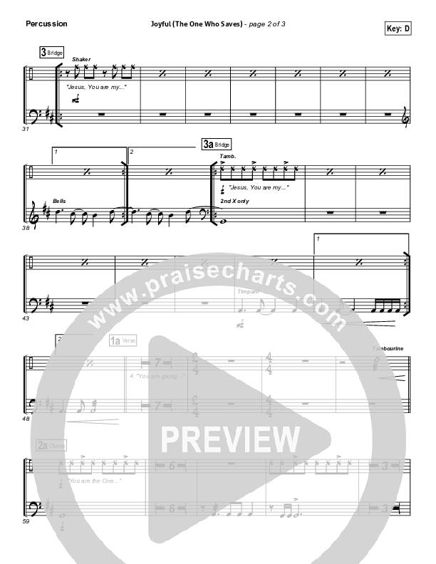 Joyful (The One Who Saves) Percussion (Brenton Brown)