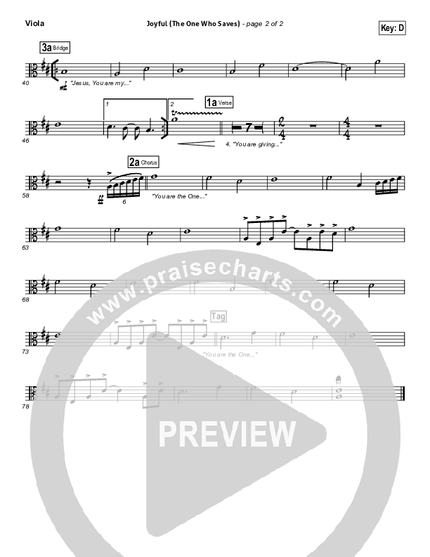 Joyful (The One Who Saves) Viola (Brenton Brown)