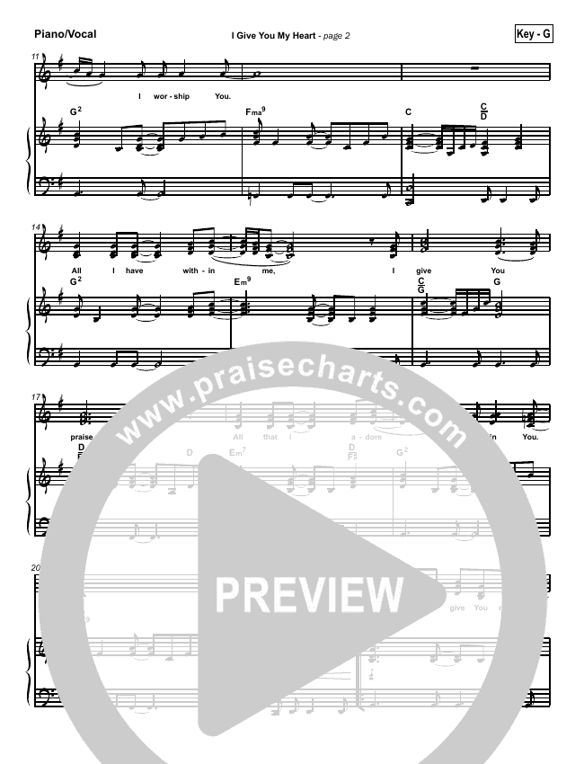 I Give You My Heart Sheet Music Hillsong Worship Praisecharts Bài hát i give you my heart do ca sĩ hillsong thuộc thể loại au my khac. i give you my heart sheet music