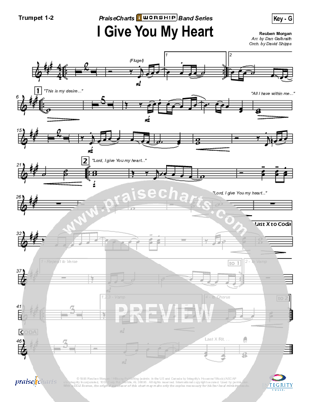 I Give You My Heart Trumpet 1,2 (Hillsong Worship)