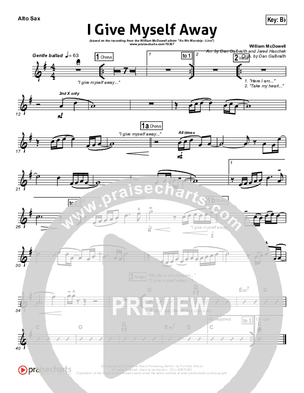 I Give Myself Away Wind Pack (William McDowell)